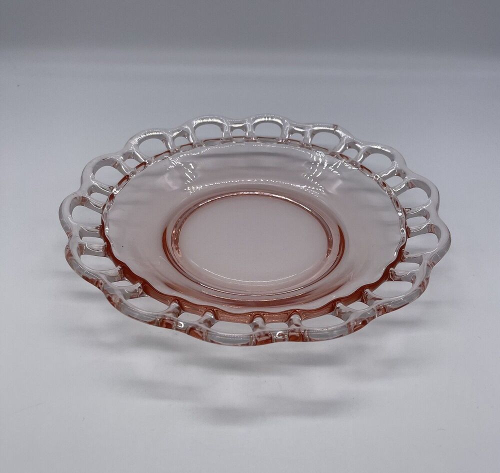 9” Shallow Round Bowl Open Work Pink by Lancaster